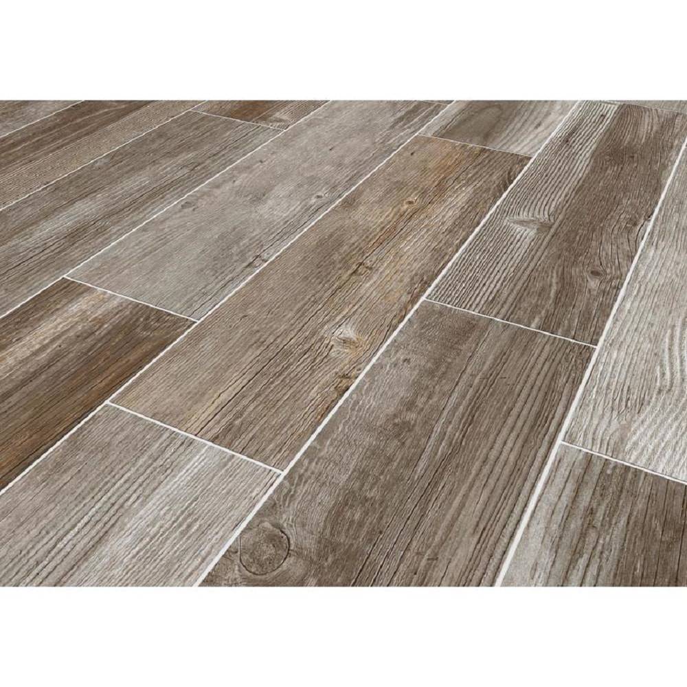 allen + roth Woods French Gray 6-in x 24-in Matte Porcelain Wood Look Floor and Wall Tile (0.95-sq. ft/ Piece) | 17WO15