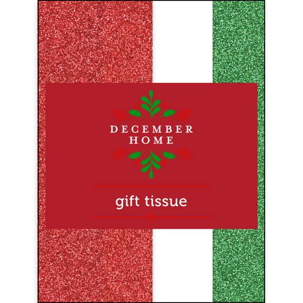 DH Tissue Paper Red/Green/White Glitter Half Pack 10ct