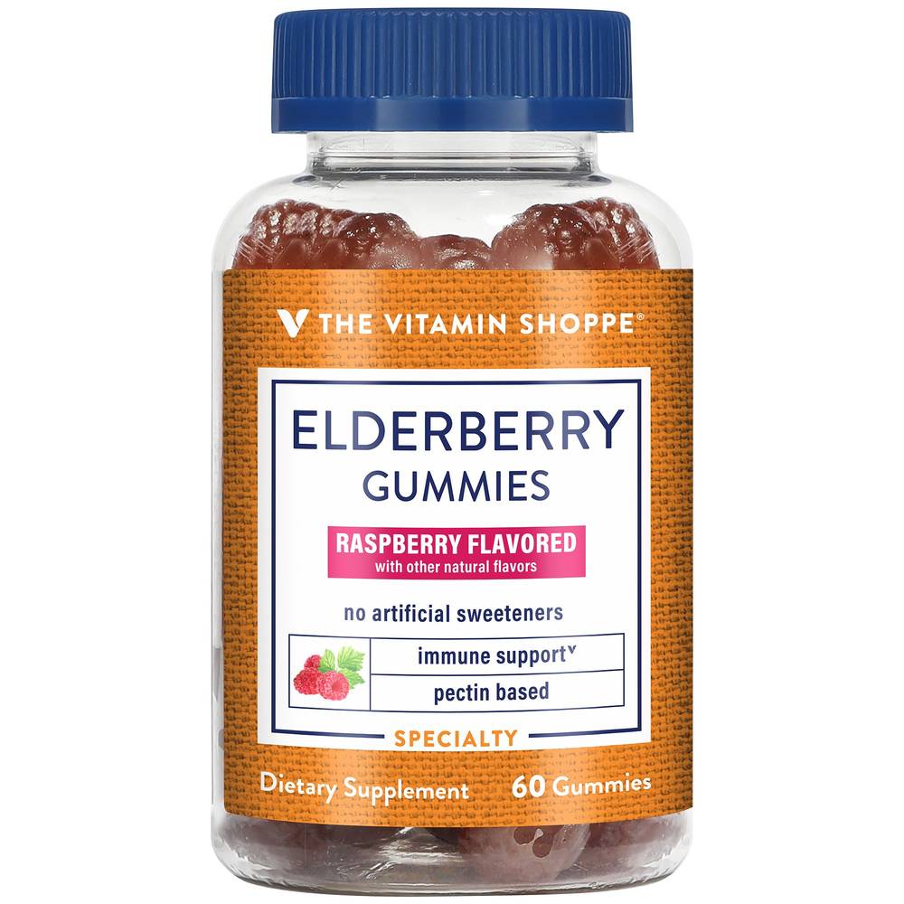 The Vitamin Shoppe Elderberry Gummies Immune Support (60 ct) (raspberry)