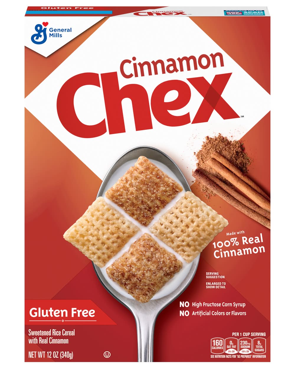 Chex Gluten Free Breakfast Rice Cereal, Cinnamon (12 oz)