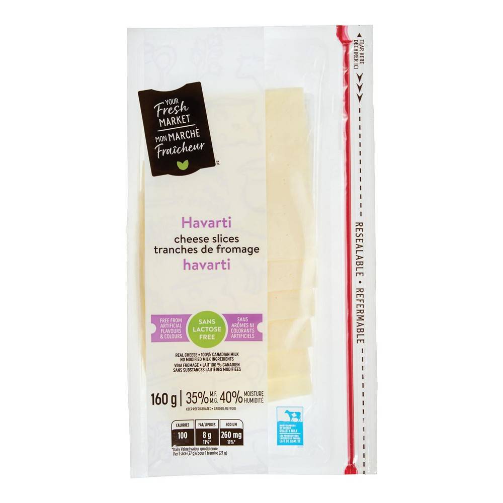 Your Fresh Market Havarti Cheese Slices 35% (160 g)