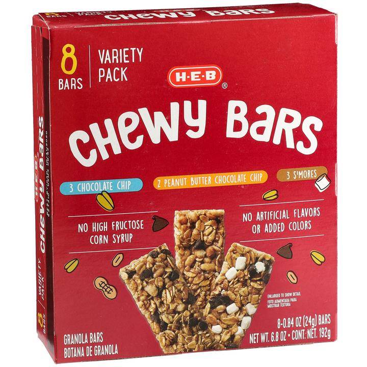 Heb barras chewy bar variety pack (caja 192 g)
