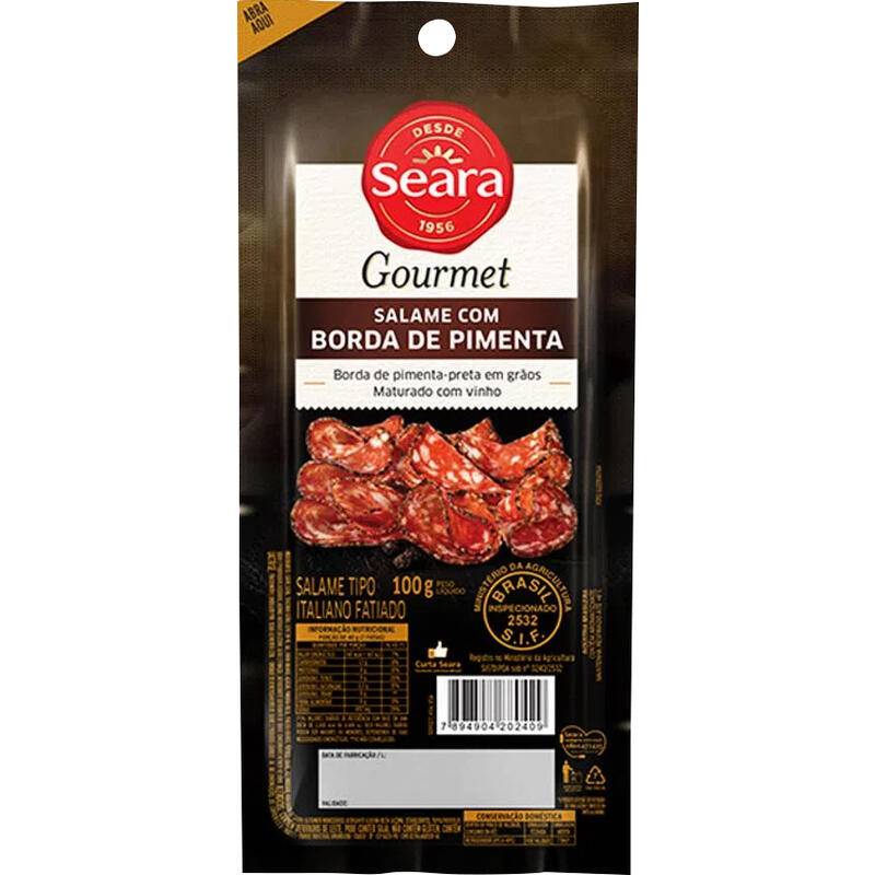 Seara salame tipo italiano com borda de pimenta gourmet (100 g)