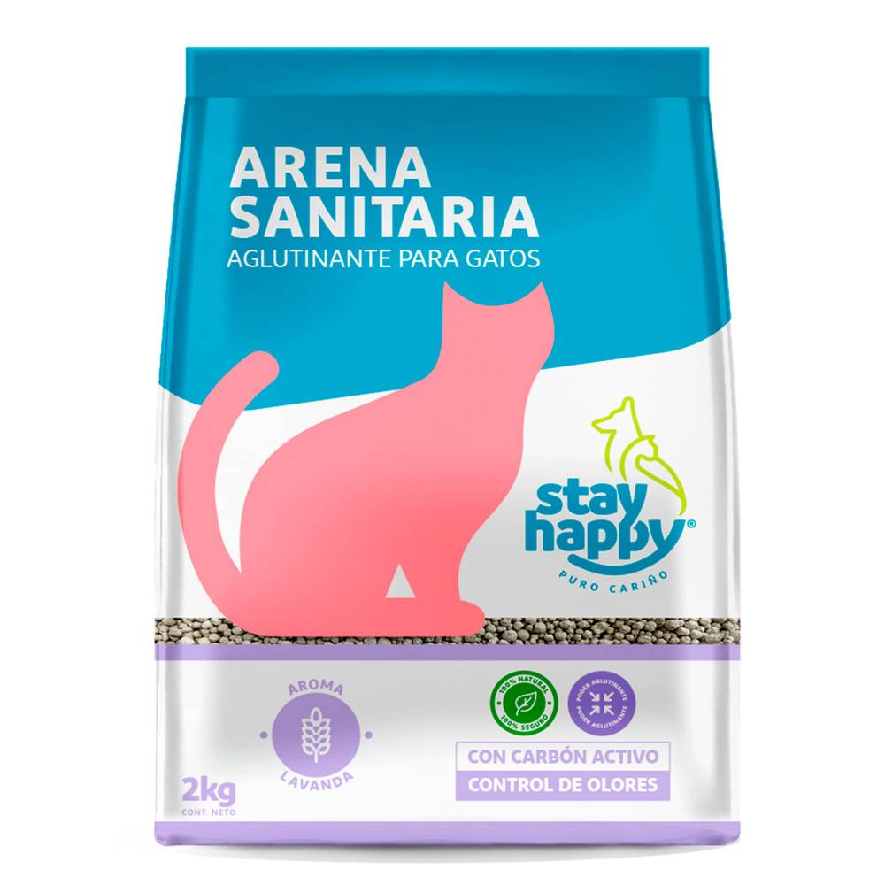 Stay happy arena sanitaria gato (lavanda)