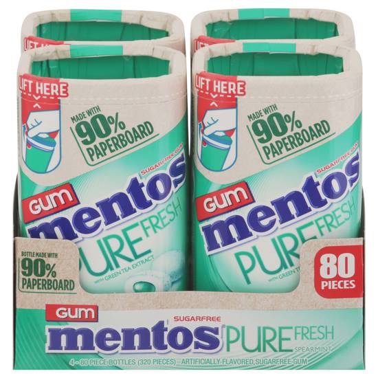 Mentos Gum Pure Fresh Sugar-Free Xylitol Spearmint Chewing Gum