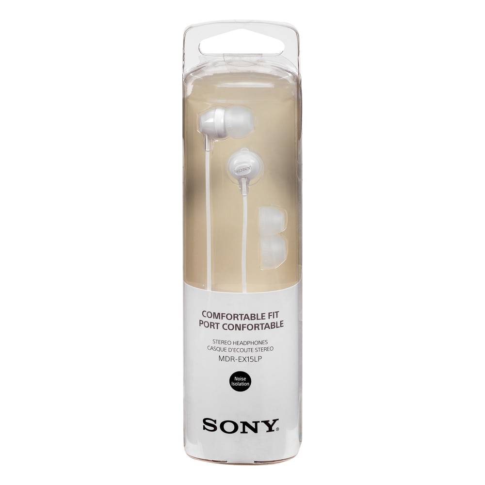 Sony Mdr-Ex15lp White Stereo Headphones