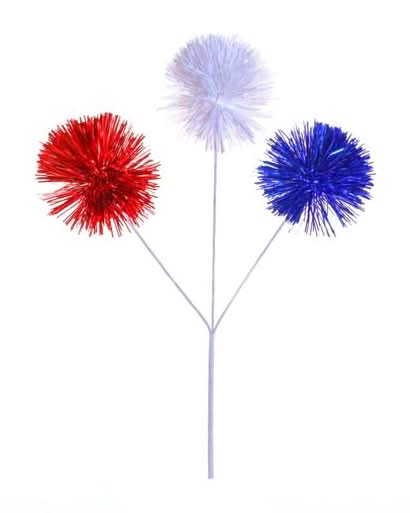 19" Red, White & Blue Pom Pom Pick By Celebrate It