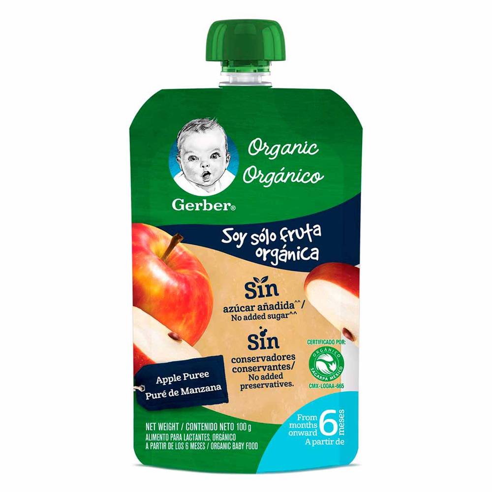 Gerber papilla orgánica manzana (pouch 100 g)