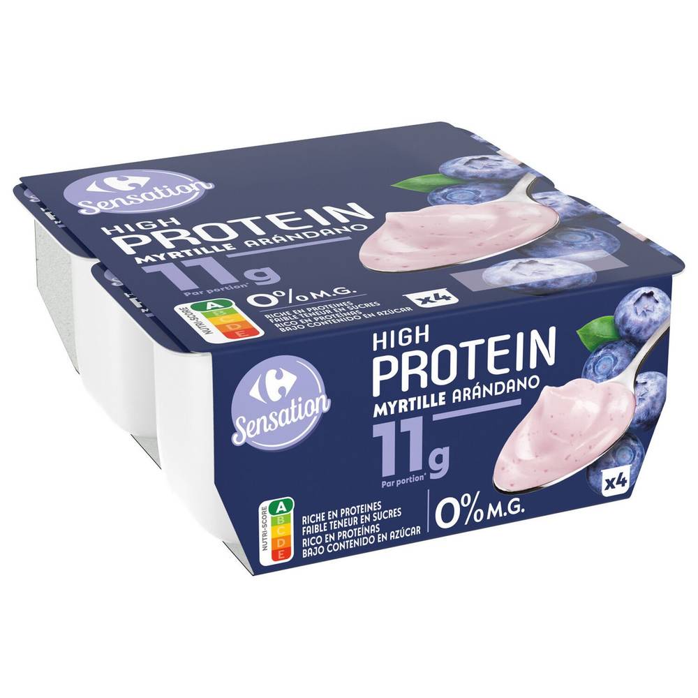 Carrefour Sensation - Spécialité laitière high protein (myrtille)