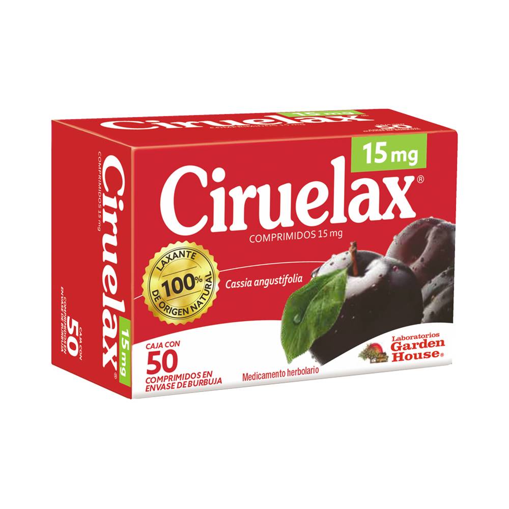 Garden House · Ciruelax cassia angustifolia comprimidos 480 mg (50 un)