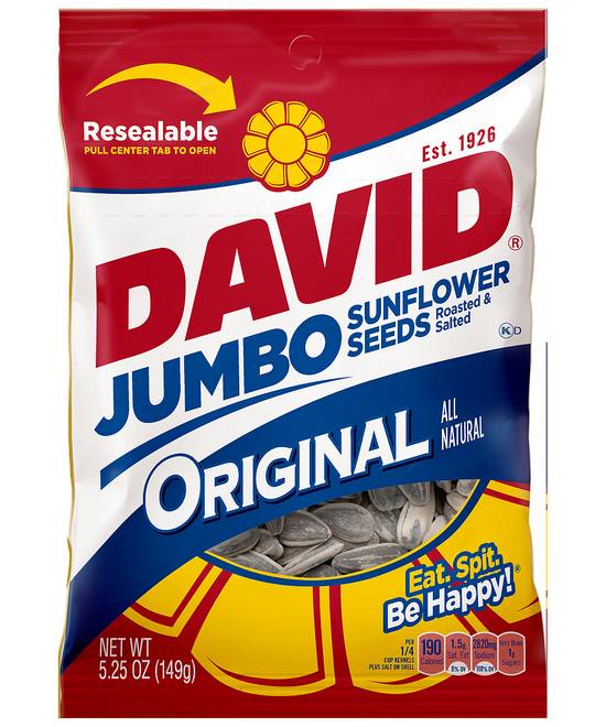 David Roasted & Salted Original Jumbo Sunflower Seeds (5.25 oz)