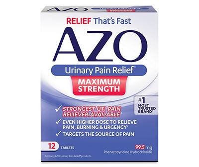 Azo Maximum Strength Urinary Pain Relief Tablets (12 ct)