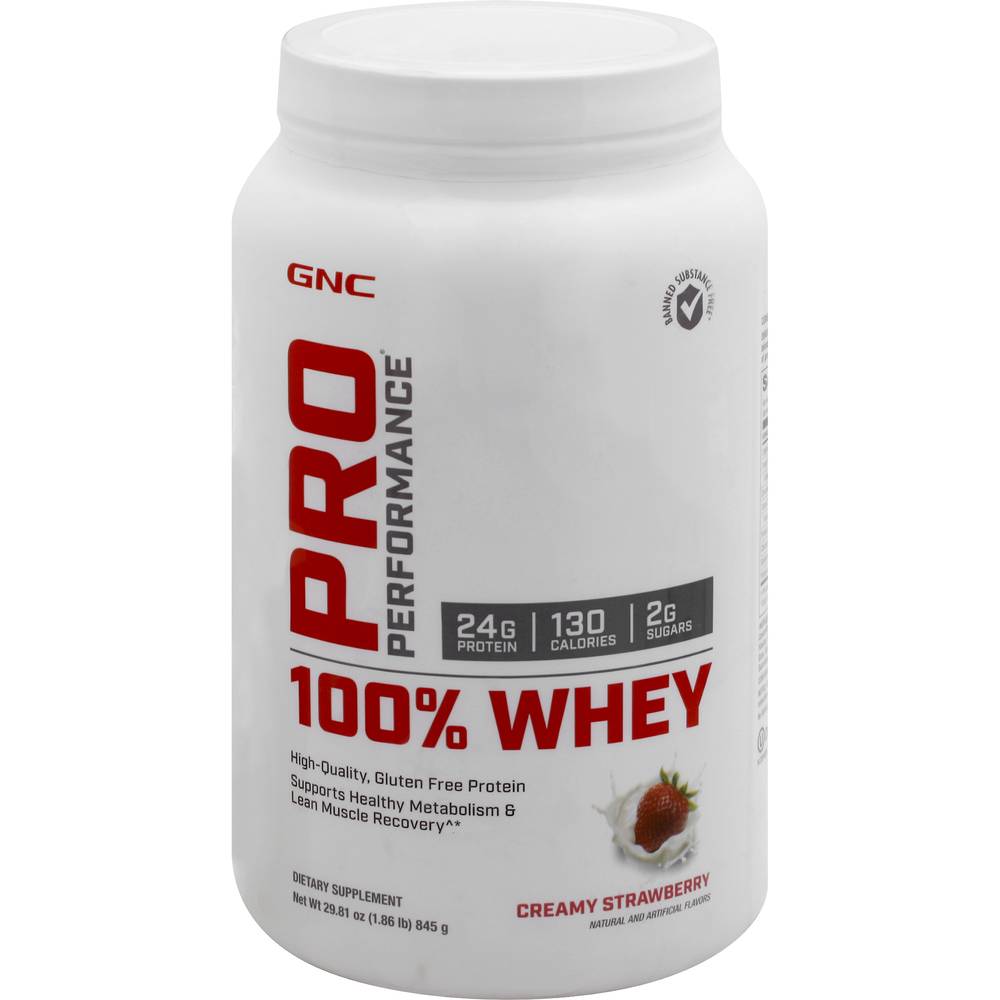 GNC Pro Performance Creamy Strawberry 100% Whey (1.87 lbs)