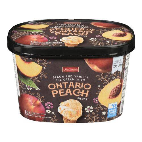 Irresistibles Ontario Peach and Vanilla Flavoured Ice Cream