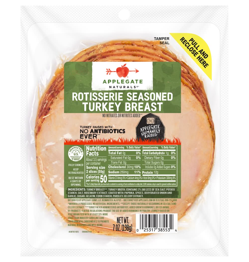 Applegate Turkey Breast, Rotisserie Seasoned (7 oz)