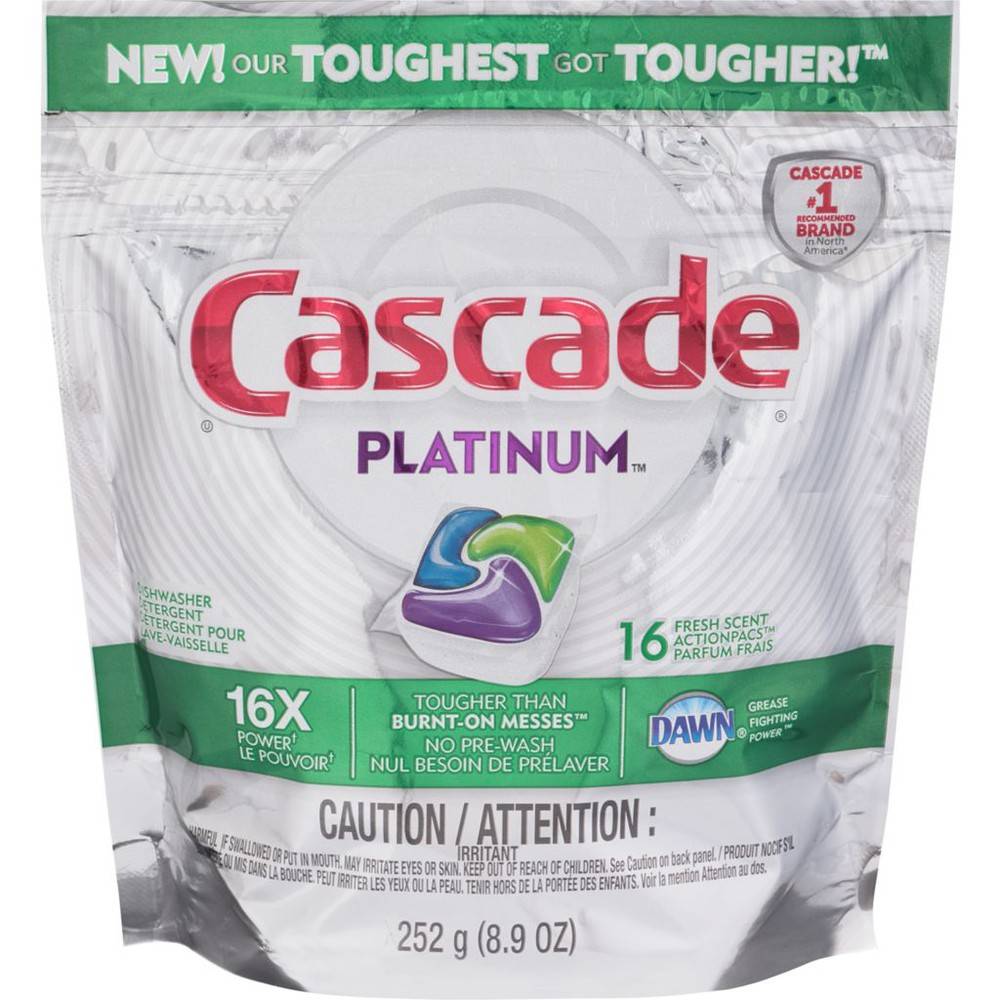 Cascade Platinum Actionpacs With Dawn Fresh Scent (16 ea)