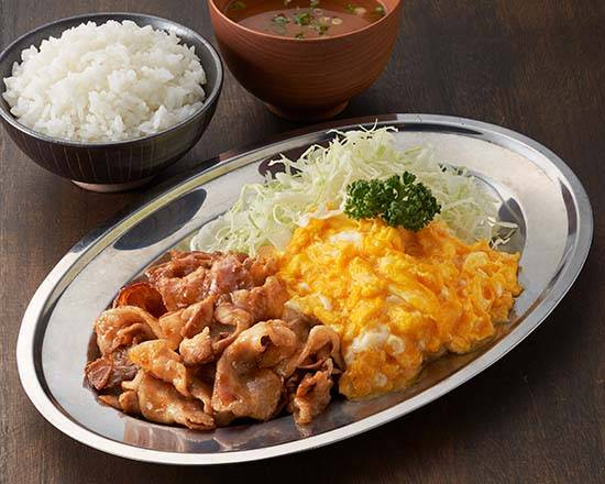 焼肉とんたま定食(スープ付き) Grilled Pork & Egg Set Meal (with Soup)