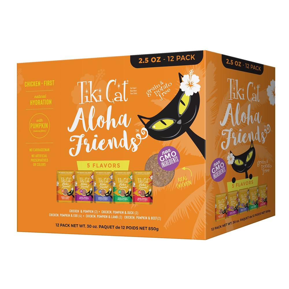 Tiki Cat® Aloha Friends™ Wet Cat Food - Non-GMO, Grain & Potato Free, Variety Pack, 12ct (Size: 30 Oz)