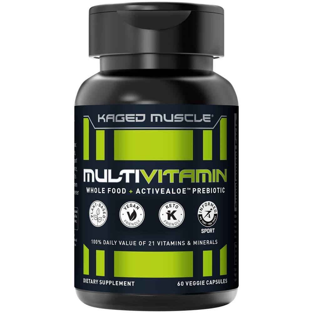 Multivitamin Whole Food + Activaloe Prebiotic - (60 Vegetarian Capsules)
