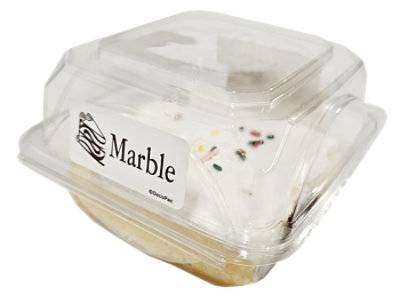 Cake Slice Marble/White - Ea