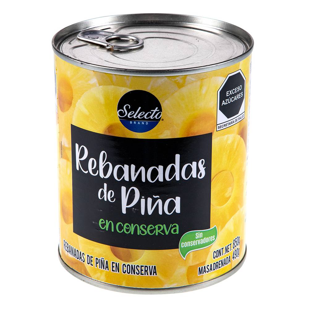 Selecto piña rebanada en almíbar (lata 800 g)