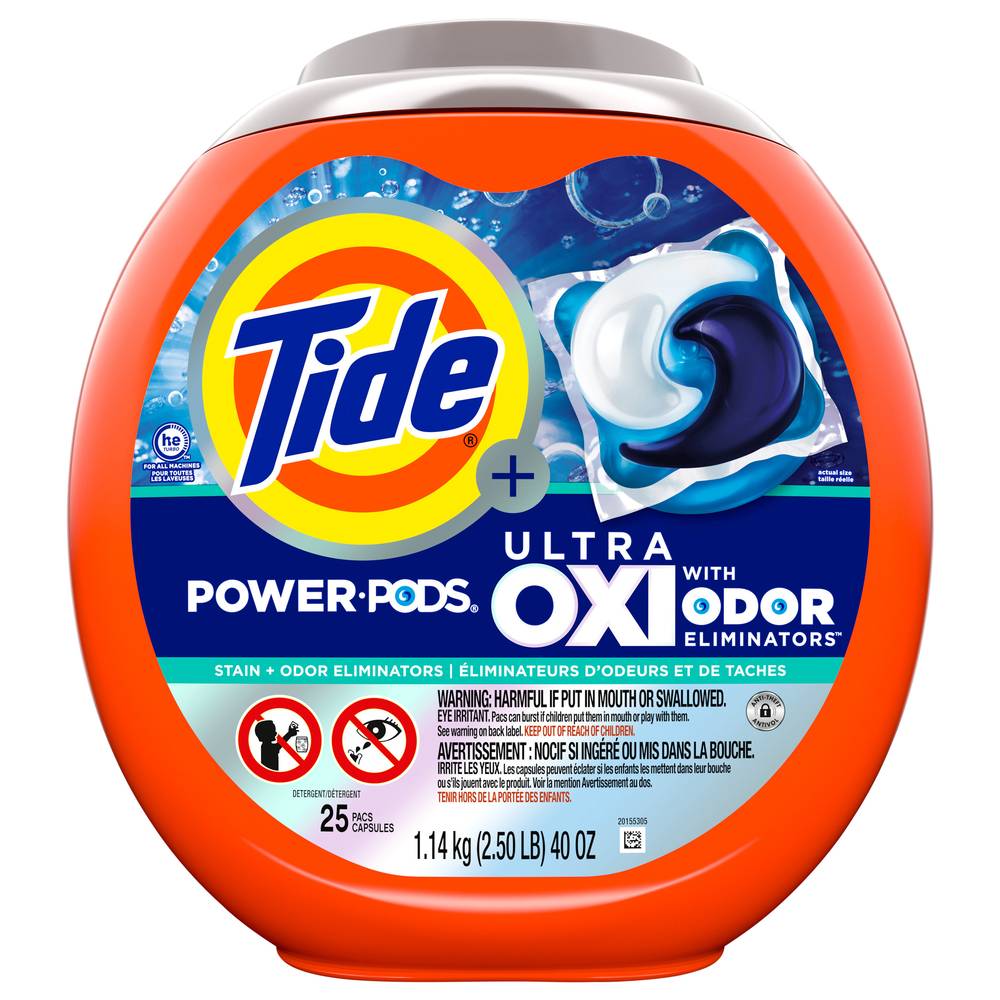 Tide Plus Ultra With Oxi Odor Eliminators Power Pods Detergent (2.5 lbs, 25 ct)