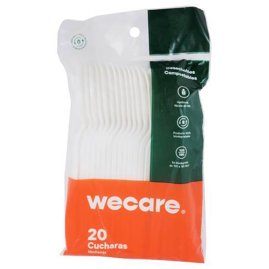 We care cucharas desechables biodegradables (bolsa 20 piezas)