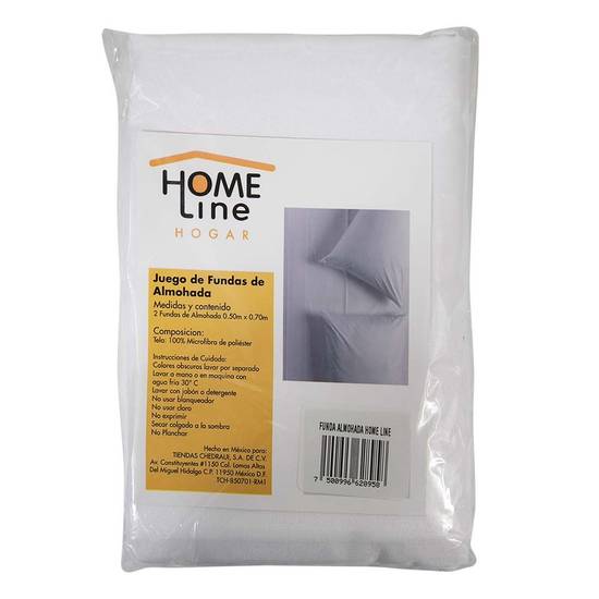 Home line  funda de almohada blanco (pack 2 piezas)