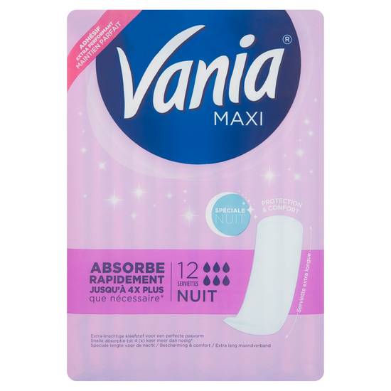 Vania - Serviettes hygiénique maxi confort nuit (female)