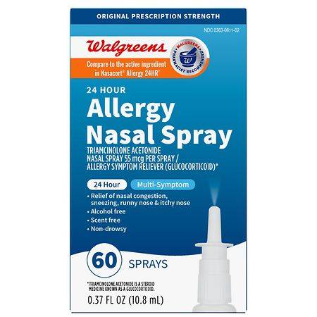 Walgreens Triamcinolone Acetonide 24 Hour Multi Symptoms Allergy Nasal Spray (10.8 ml)