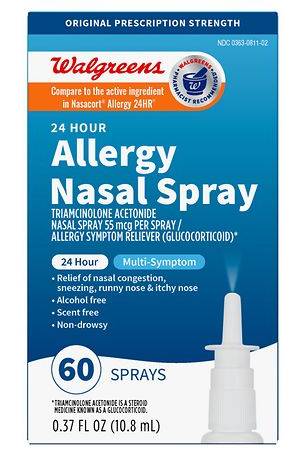 Walgreens Triamcinolone Acetonide 24 Hour Multi Symptoms Allergy Nasal Spray (10.8 ml)