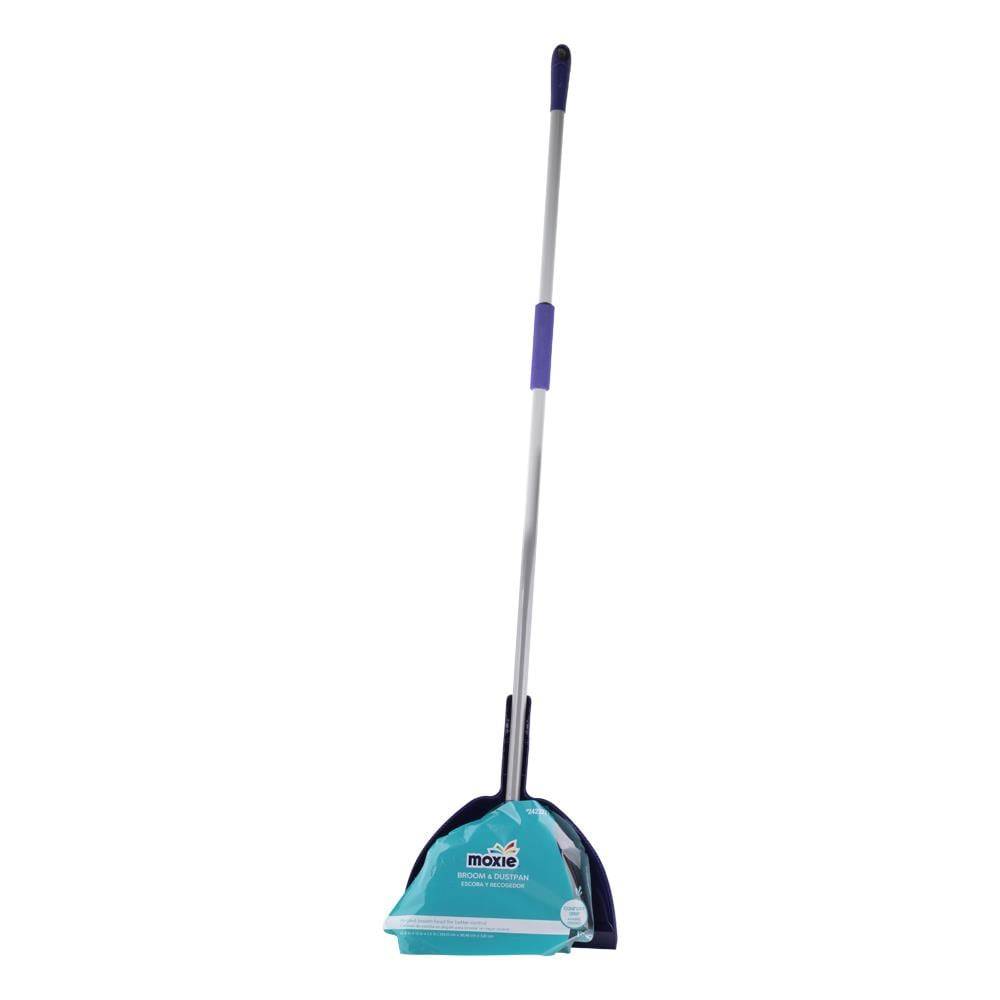 MOXIE 8-in Plastic Multi-surface Angle with Dustpan Upright Broom | MOXBRMDTP