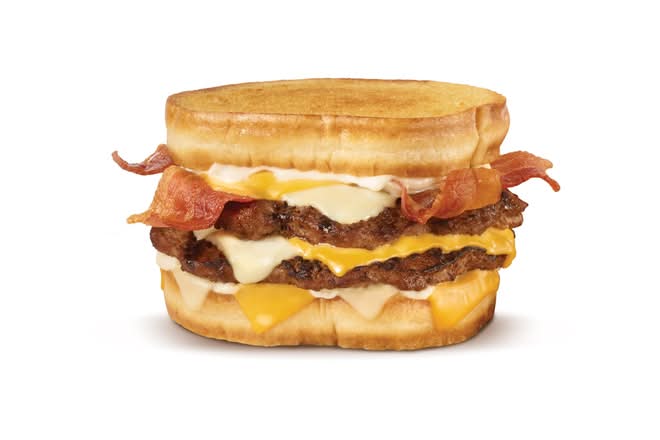 Double Grilled Cheese Bacon Burger