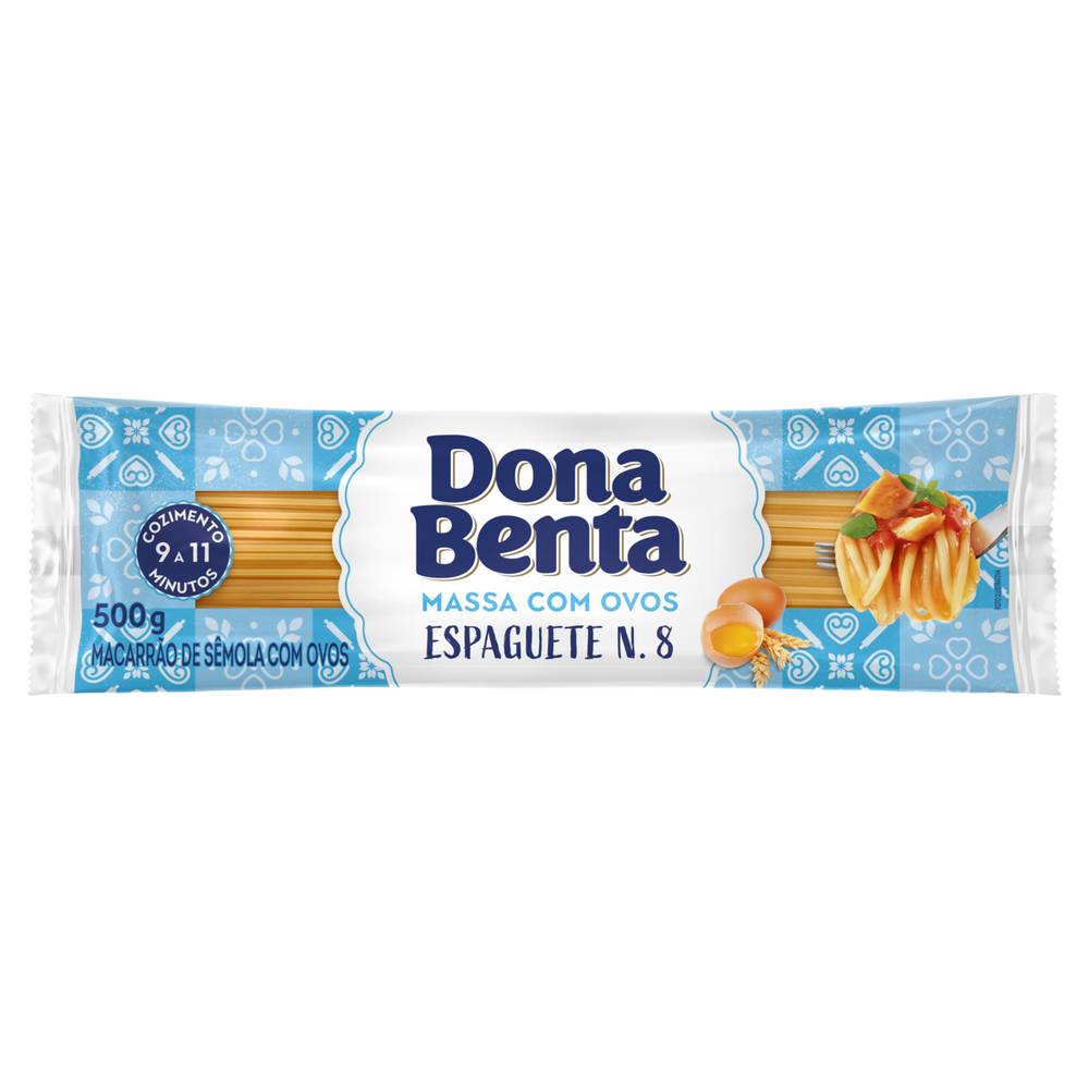 Dona benta macarrão espaguete de sêmola com ovos nº8 (500 g)