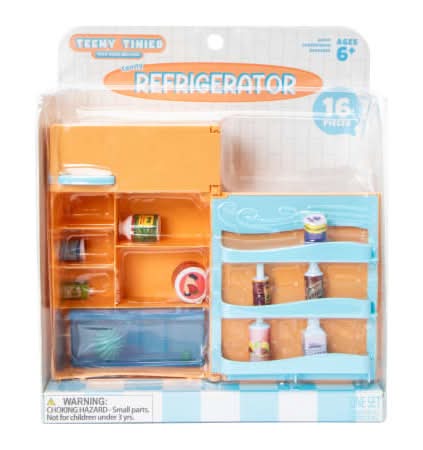 Teeny Tinies Retro Refrigerator 16-Piece Set Orange