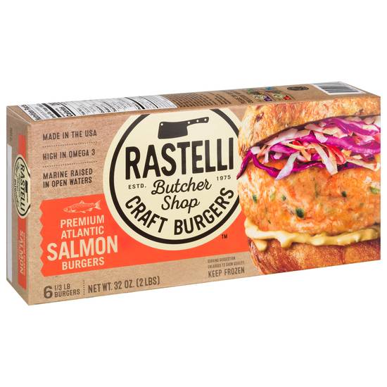 Rastelli Butcher Shop Premium Atlantic Salmon Burgers (6 ct)