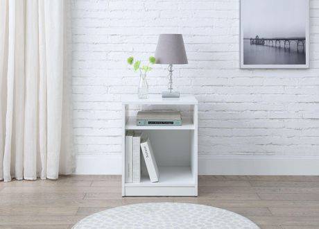 Mainstays Open Shelf Nightstand, White