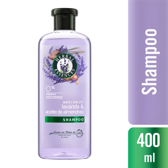 Herbal essences shampoo anti-frizz lavanda y aceite de almendras (400 ml)