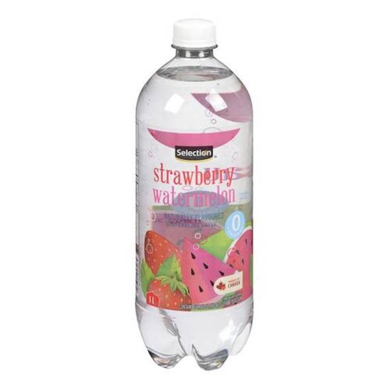 Selection boisson d'eau pétillante à saveur de fraises et melon d'eau (1 l) - strawberry watermelon sparkling water (1 l)