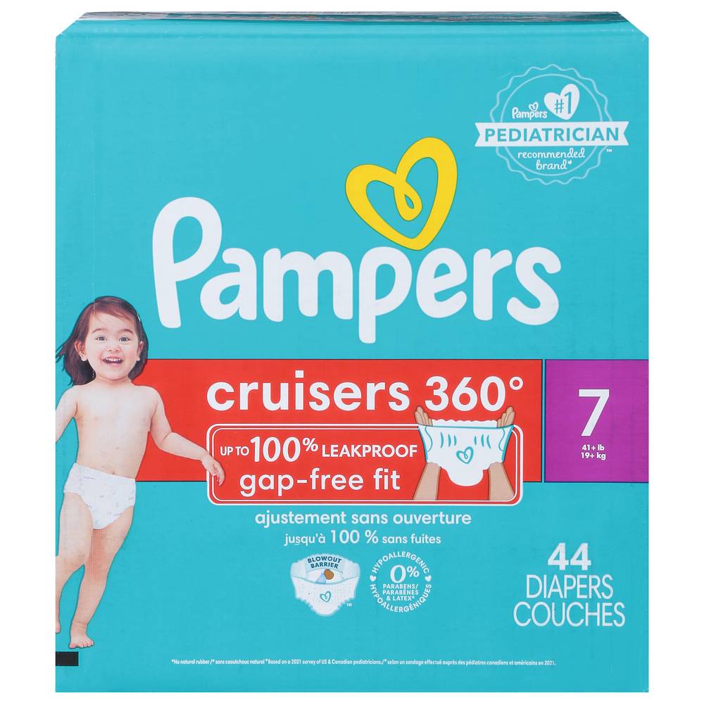 Pampers Cruisers Diapers 360 Fit, Size 7