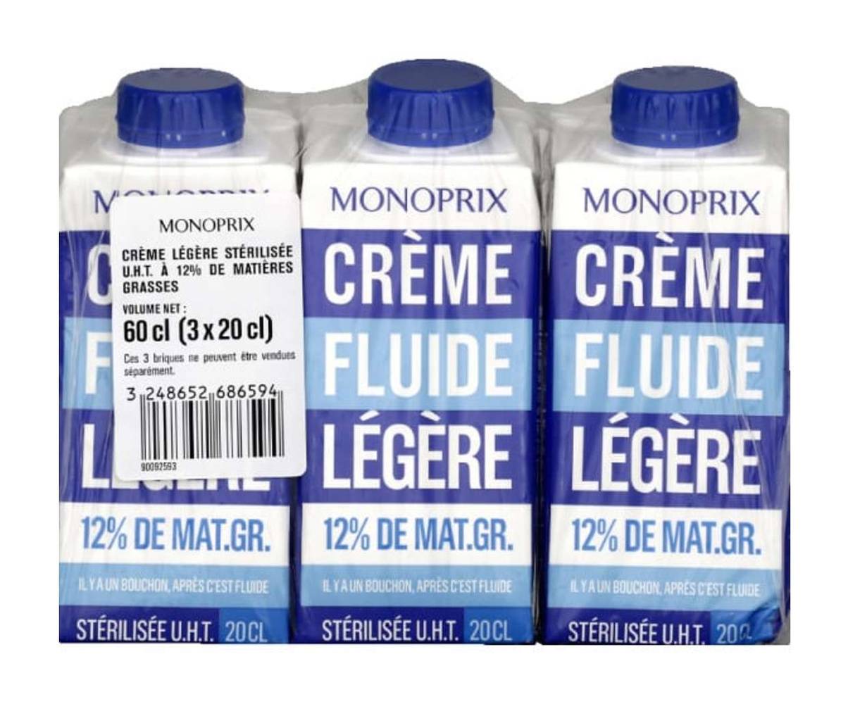 Monoprix - Crème fluide légère 12% mg (3)