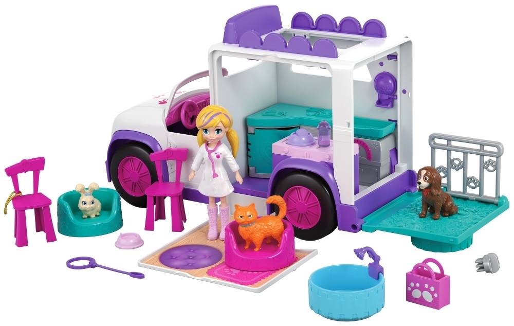 Polly Pocket hospital móvil de animalitos