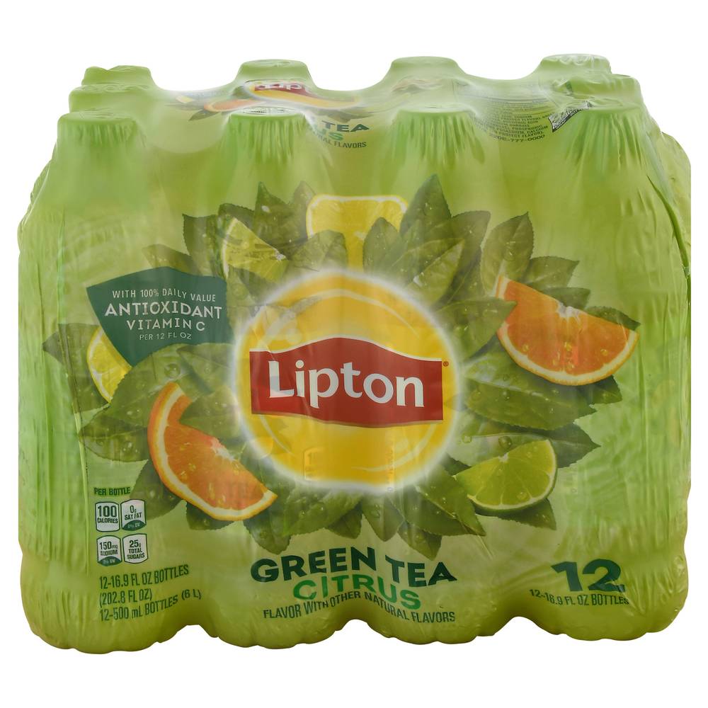 Lipton Green Tea (12 ct, 16.9 fl oz) (citrus)