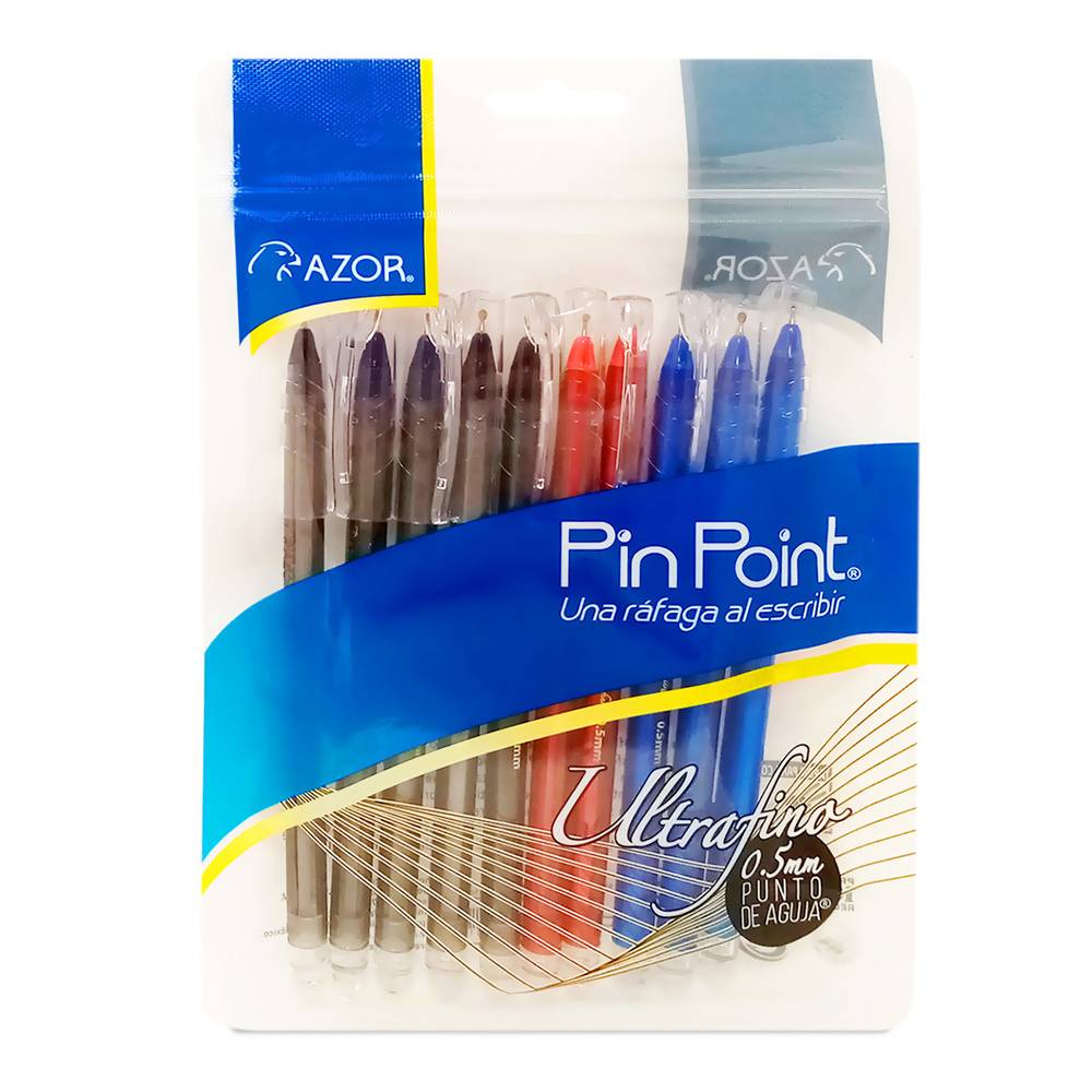 Azor bolígrafo pin point ultrafino (10 piezas)