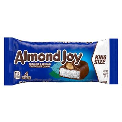 Almond Joy Coconut And Almond Chocolate King Size Candy Bars Multipack - 4-3.22 Oz