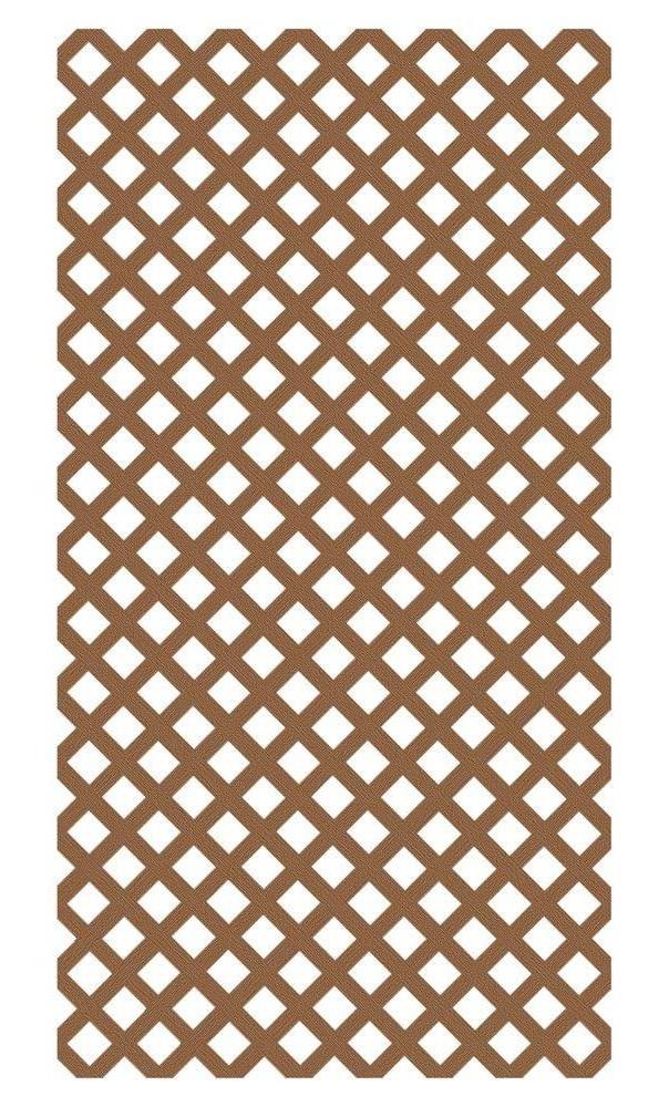 Veranda 4 Ft. X 8 Ft. California Redwood Classic Diamond Vinyl Lattice Panel - Framed