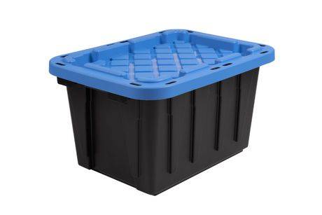 Ramtuff Plastic Storage Box, Black-Blue