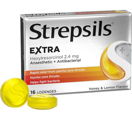 Strepsils Extra Honey & Lemon Lozenge 16pk
