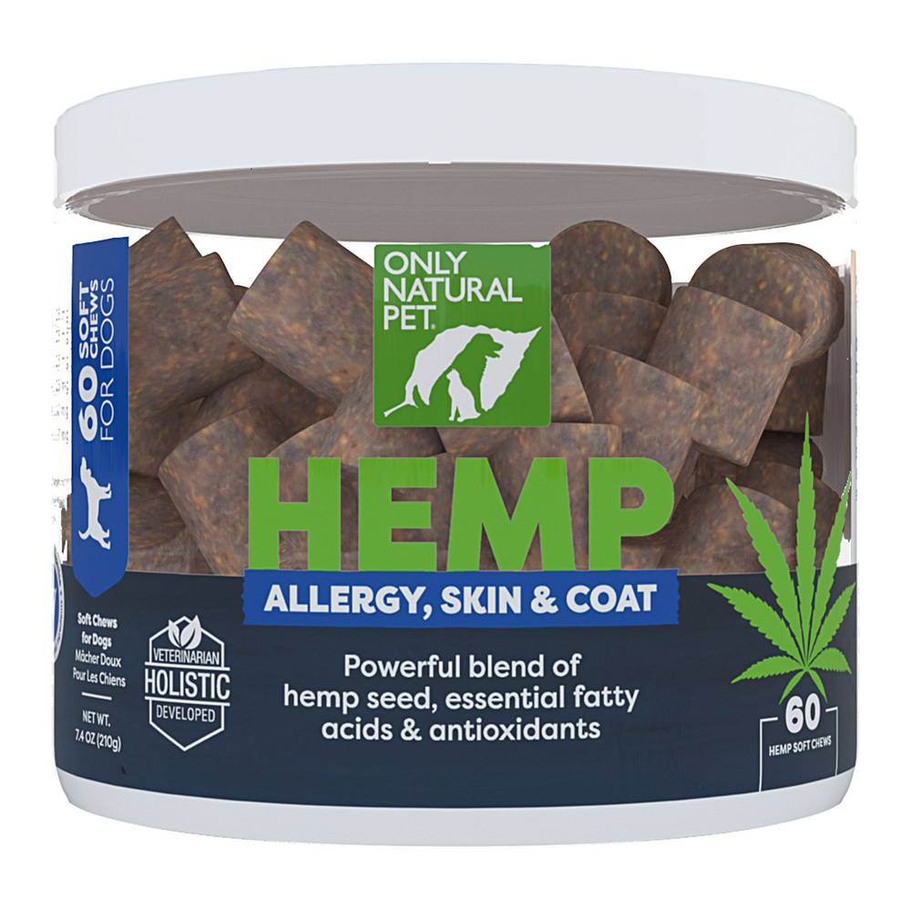 Only Natural Pet® Hemp Allergy, Skin & Coat Soft Dog Chews (Size: 60 Count)