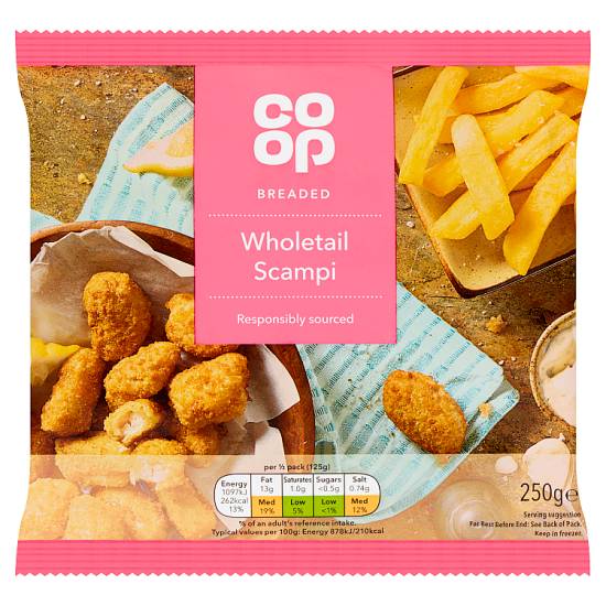Co-Op Breaded Wholetail Scampi 250g